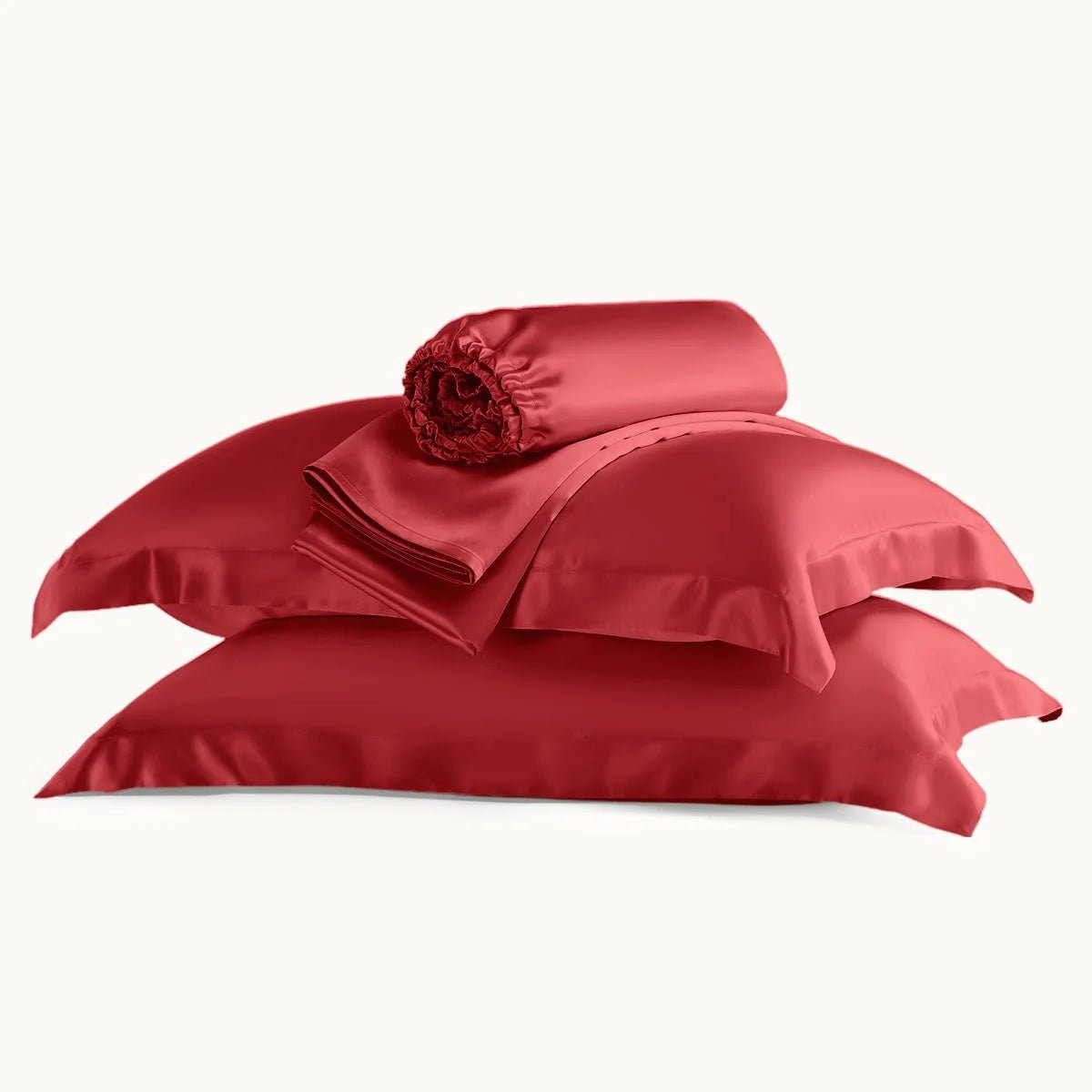 soft silk sheet set with flange pillowcases red product display.jpg soft silk sheet set with flange pillowcases red product display.jpg
